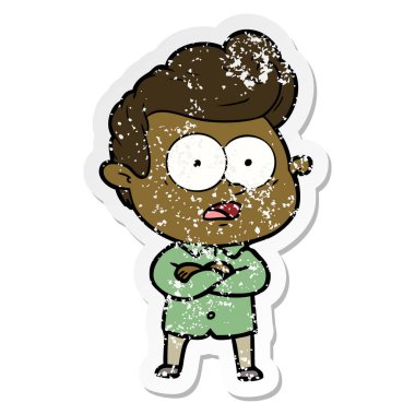 adam bakan bir karikatür sıkıntılı etiket