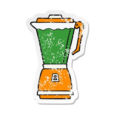 bir çizgi film mutfak robotu sıkıntılı etiket