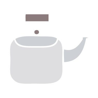 düz renk retro karikatür kettle pot