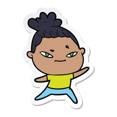 bir çizgi film kadının etiket