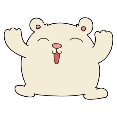 elle çizilmiş ilginç karikatür komik kutup ayısı