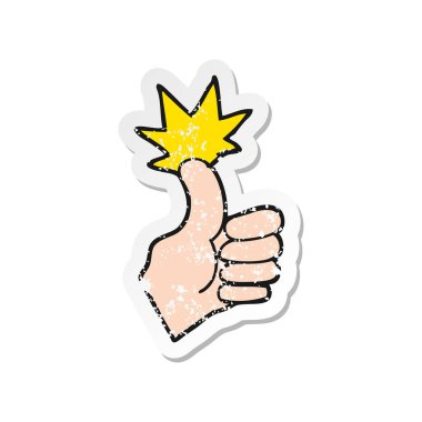 bir karikatür Retro sıkıntılı etiket Yaşasın