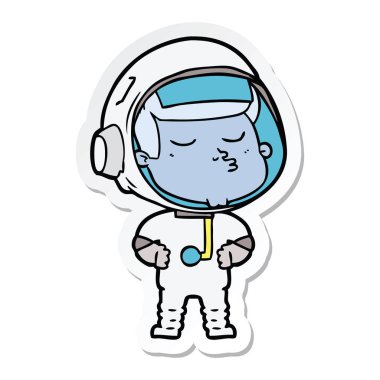 bir çizgi film emin astronotun etiket