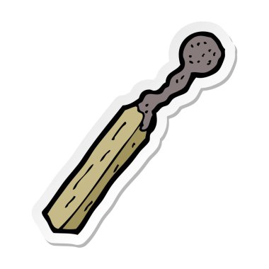 bir çizgi film yanık maçın etiket