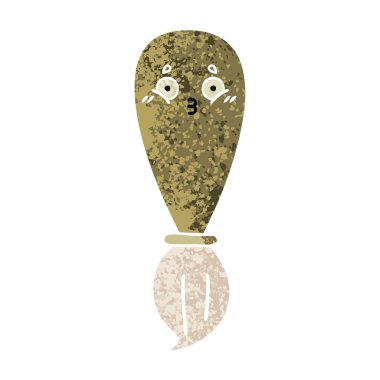 Retro illüstrasyon tarzı çizgi film boya fırçası