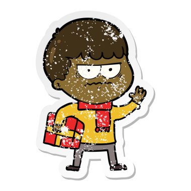 adam bir karikatür sıkıntılı etiket rahatsız