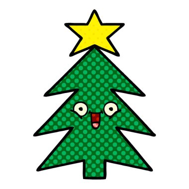 çizgi roman tarzı karikatür bir Noel ağacı