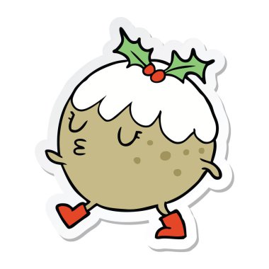 yürüyen bir karikatür şe puding etiket