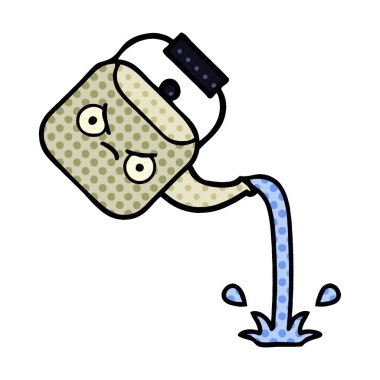 çizgi roman tarzı karikatür dökülen bir Kettle