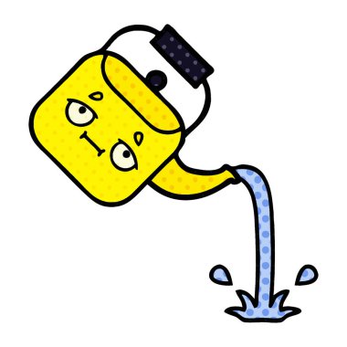 çizgi roman tarzı karikatür dökülen bir Kettle