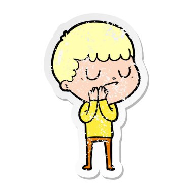 bir çizgi film huysuz çocuğun sıkıntılı etiket