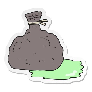 etiket çöp bir karikatür çanta
