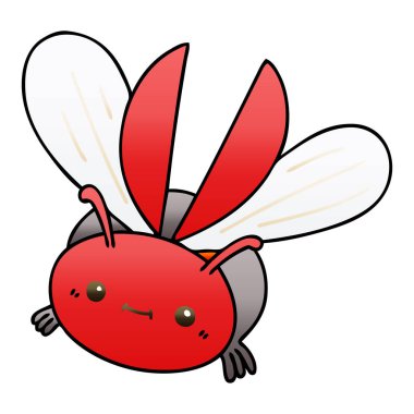 Degrade ilginç çizgi film, uçuş böceği gölgeli