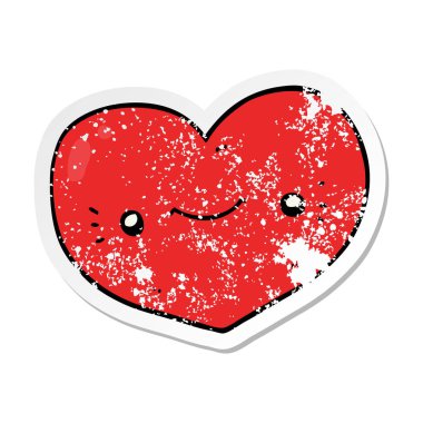 bir kalp çizgi film karakteri sıkıntılı etiket