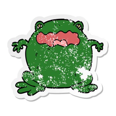 bir çizgi film kurbağa sıkıntılı etiket