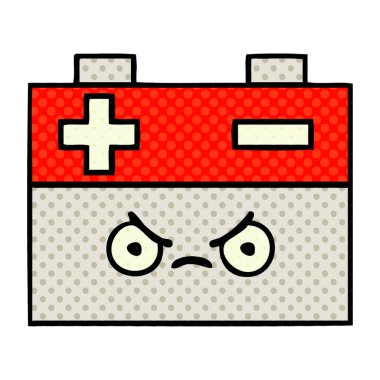 çizgi roman tarzı karikatür bir akü