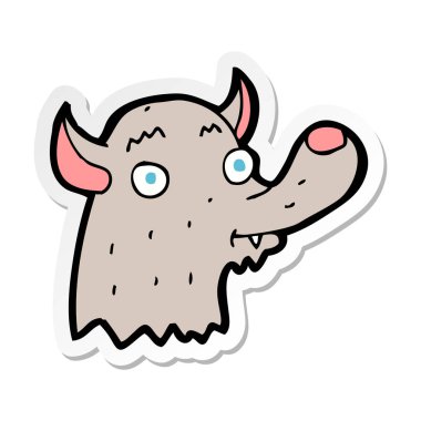 etiket bir karikatür mutlu kurt