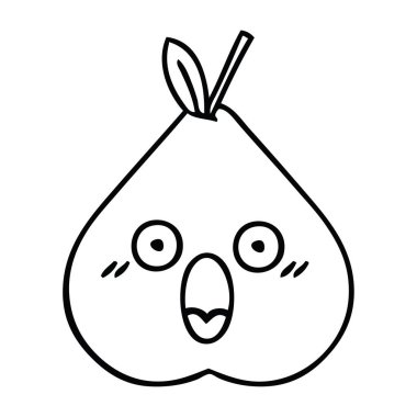 yeşil armut çizim karikatür