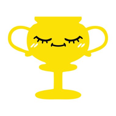 düz renk retro karikatür bir kupa