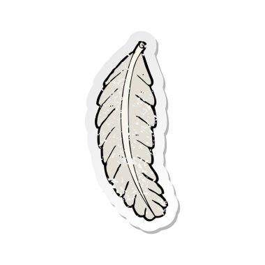 karikatür kuş tüyü Retro sıkıntılı etiket