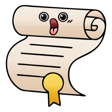 bir sözleşmenin degrade gölgeli çizgi film