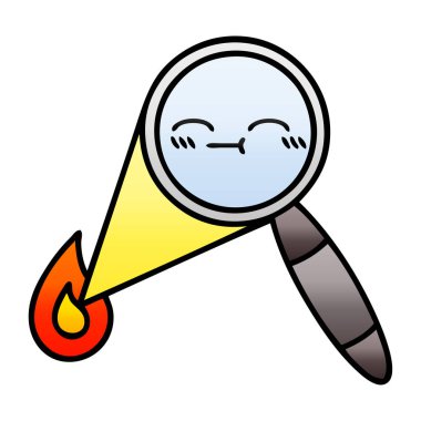 Degrade gölgeli karikatür Büyüteç