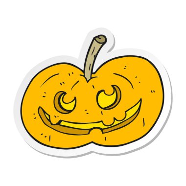 etiket bir karikatür Cadılar Bayramı Balkabağı