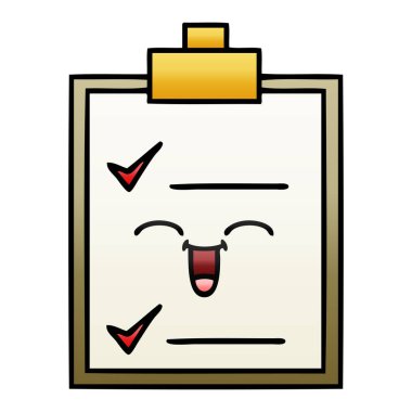 Degrade gölgeli karikatür bir kontrol listesi