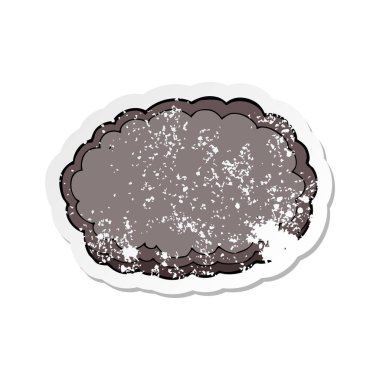 bir çizgi film yağmur bulutu Retro sıkıntılı etiket