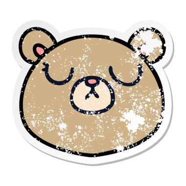 ilginç elle çizilmiş karikatür ayı sıkıntılı etiket