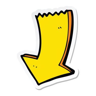 etiket bir karikatür işaret eden ok