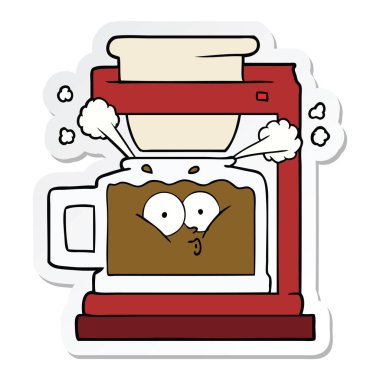 etiket dumanı tüten bir sıcak kahve tencere