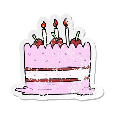 bir çizgi film pasta sıkıntılı etiket