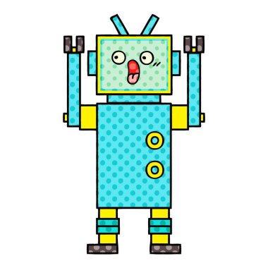 bir robotun çizgi roman tarzı çizgi film