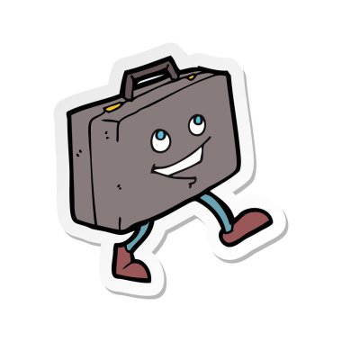 bir çizgi film evrak çantası etiket