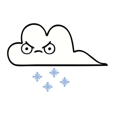 sevimli çizgi kar bulut