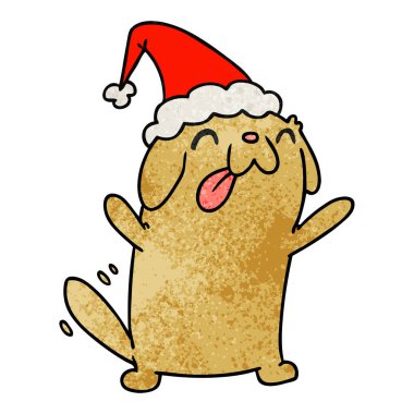 el kawaii köpek Noel dokulu çizgi film çekilmiş