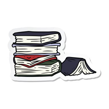 bir çizgi film yığın kitap etiket