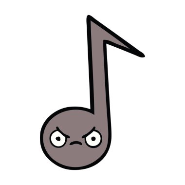 bir nota sevimli çizgi