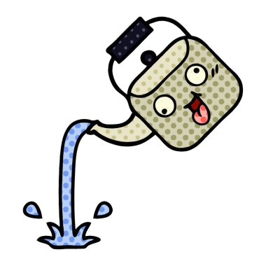 çizgi roman tarzı karikatür dökülen bir Kettle