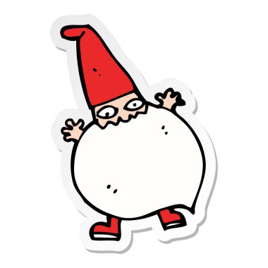 etiket bir karikatür küçük Noel Baba