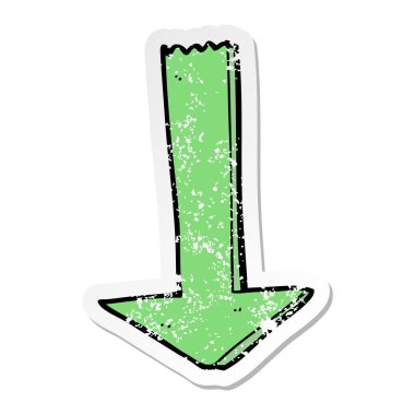 bir çizgi film işaret eden ok sıkıntılı etiket