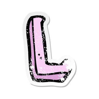 Retro sıkıntılı etiket bir çizgi film mektup L