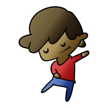 kawaii hoş çocuk degrade çizgi film gösterimi