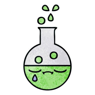 Retro grunge doku karikatür tüp bebek