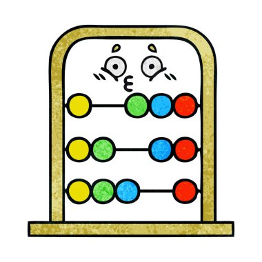 Retro grunge doku karikatür bir abaküs