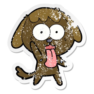 sevimli çizgi köpeklerin sıkıntılı etiket