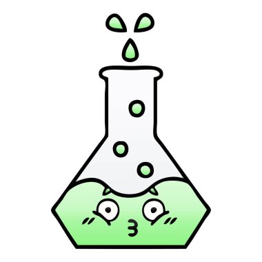 bilim bir beher gradyan gölgeli karikatür