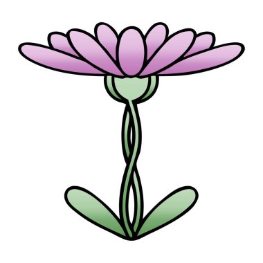 Degrade gölgeli karikatür çiçek