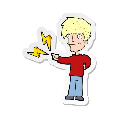 işaret mutlu bir çizgi film adamın etiket